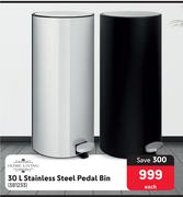 Home Living 30Ltr Stainless Steel Pedal Bin 381233-Each
