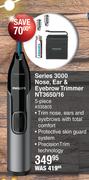 Philips 5 Piece Series 3000 Nose, Ear & Eyebrow Trimmer NT3650/16