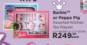 Barbie Or Peppa Pig Assorted Kitchen Tea Playset LCY 80590 Or LCY 82746-Each