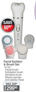 Carmen Facial Epliator & Brush Set