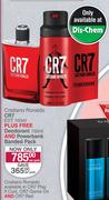 Cristiano Ronaldo CR7 EDT 100ml Plus Free Deodorant 150ml & Powerbank Banded Pack-Per Pack