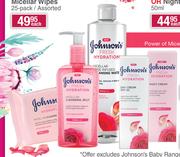 Johnson's Micellar Cleansing Wipes 25 Pack Or Cleansing Jelly 200ml-Each