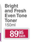 Pond's Flawless Radiance Bright & Fresh Even Tone Toner-150ml Each
