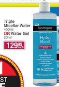 Neutrogena Hydro Boost Triple Micellar Water 400ml Or Water Gel 50ml-Each