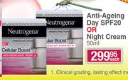 Neutrogena Cellular Boost Anti Ageing Day SPF20 Or Night Cream 50ml-Each