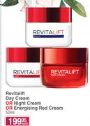 Revitalift Day Cream Or Night Cream Or Energising Red Cream 50ml-Each
