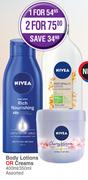Nivea Body Lotions Or Creams Assorted-400ml/350ml 