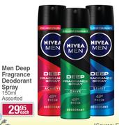 Nivea Men Deep Fragrance Deodorant Spray Assorted-150ml Each