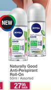 Nivea Naturally Good Anti Perspirant Roll On Assorted-50ml Each