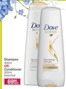 Dove Shampoo 400ml Or Conditioner 355ml Assorted-Each