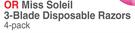 BIC Miss Soleil 3 Blade Disposable Razors 4's Pack-For 1