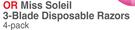 BIC Miss Soleil 3 Blade Disposable Razors 4's Pack-For 2