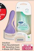 Schick Intuition Pure Nourishment Or Sensitive Care 4-Blade 2Up Razor-Each