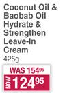 African Pride Coconut Oil & Baobab Oil Hydrate & Strengthen Leave-In Cream-425g 