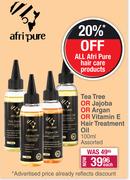Afri Pure Tea Tree Or Jajoba Or Argan Or Vitamin E Hair Treatment Oil (Assorted)-100ml Each