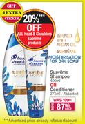 Head & Shoulders Supreme Shampoo 400ml Or Conditioner 275ml(Assorted)-Each