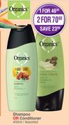 Organics Shampoo Or Conditioner Assorted-For 2 x 400ml 