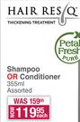 Hair Resq Shampoo Or Conditioner Assorted-355ml Each