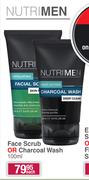 Nutrimen Face Scrub Or Charcoal Wash-100ml Each