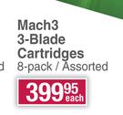 Gillette Mach3 3-Blade Cartridges (Assorted)-8's Per Pack