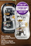 Bic Flex 4 Blade Disposable Razors 3-Pack Or Flex 5 Blade Disposable Razors 2-Pack-For 1