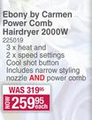 Ebony By Carmen Power Comb Hairdryer 2000W 225019