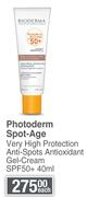 Bioderma Photoderm Spot Age Very High Protection Anti Spots Antioxidant Gel Cream SPF50+-40ml Each