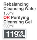 Bionike Acteen Rebalancing Cleansing Water 150ml Or Purifying Cleansing Gel 200ml-Each