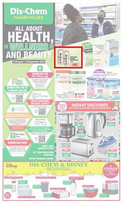 Dis-Chem : All About Health, Wellness And Beauty (19 August - 12 September 2021), page 1