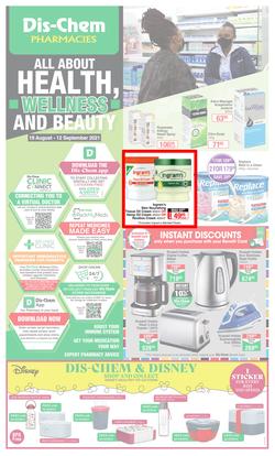 Dis-Chem : All About Health, Wellness And Beauty (19 August - 12 September 2021), page 1