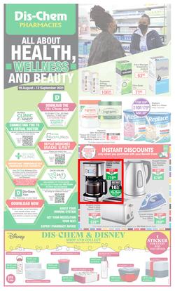 Dis-Chem : All About Health, Wellness And Beauty (19 August - 12 September 2021), page 1