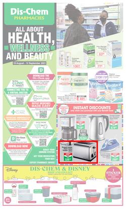 Dis-Chem : All About Health, Wellness And Beauty (19 August - 12 September 2021), page 1