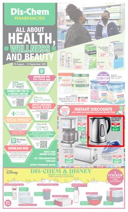 Dis-Chem : All About Health, Wellness And Beauty (19 August - 12 September 2021), page 1