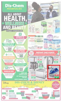 Dis-Chem : All About Health, Wellness And Beauty (19 August - 12 September 2021), page 1