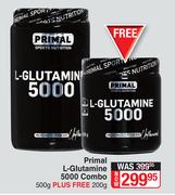 Primal L-Glutamine 5000 Combo 500g Plus Free 200g
