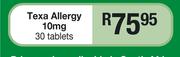 Texa Allergy 10mg 30 Tablets
