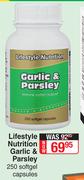 Lifestyle Nutrition Garlic & Parsley 250 Softgel Capsules