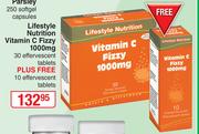 Lifestyle Nutrition Vitamin C Fizzy 1000mg 30 Effervescent Plus Free 10 Effervescent Tablets