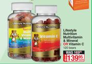 Lifestyle Nutrition Multivitamin & Mineral Or Vitamin C 120 Bears-Each