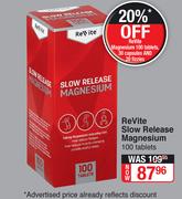 ReVite Slow Release Magnesium 100 Tablets