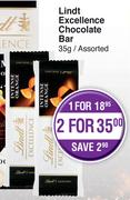 Lindt Excellence Chocolate Bar Assorted-35g