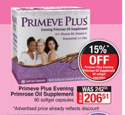 Primeve Plus Evening Primrose Oil Supplement 90 Softgel Capsules