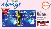 Always Maxi Thick Pads Value Pack-Per Pack