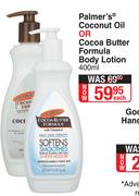 Palmer's Coconut Oil Or Cocoa Butter Formula Body Lotion 400ml-Each