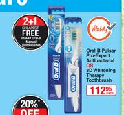 Oral-B Pulsar Pro Expert Antibacterial Or 3D Whitening Therapy Toothbrush-Each