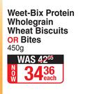 Bokomo Weet Bix Protein Wholegrain Wheat Biscuits Or Bites-450g Each