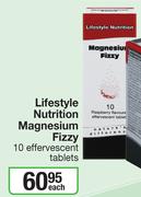 Lifestyle Nutrition Magnesium Fizzy 10 Effervescent Tablets-Each