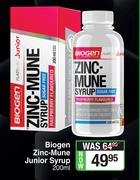 Biogen Zinc Mune Junior Syrup-200ml