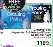 Growing Pains Magnesium Sulphate & Vitamin K2 Day Or Night 30 Snap Capsules-Each