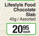 Lifestyle Food Chocolate Slab Assorted-40g Each